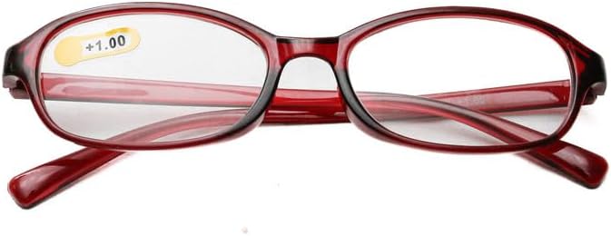Daiso Oval Reading Glasses - Plus 1.0 Magnification - Assorted Red - Image 1